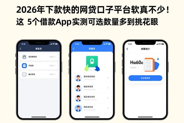 2026年下款快的网贷口子平台软件真不少！这5个借款app实测可选数量多到挑花眼