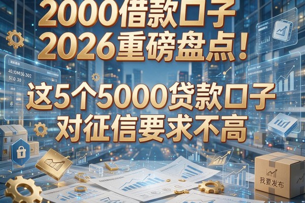 2000借款口子2026重磅盘点!这5个5000贷款口子对征信要求不高