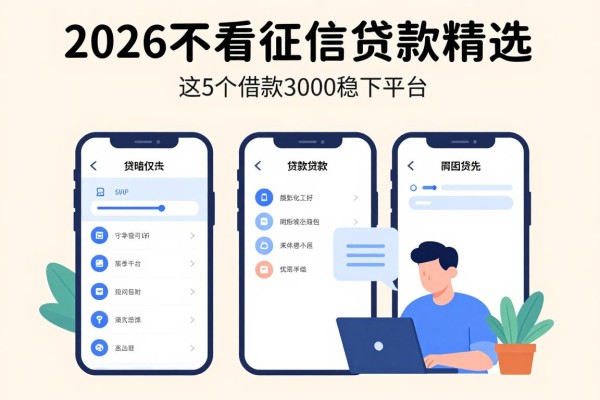 2026不看征信app贷款精选:这5个借款3000稳下平台,征信要求不高值得优先选