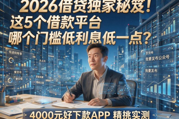 2026借贷独家秘笈！这5个借款平台哪个门槛低利息低一点？4000元好下款APP精挑实测
