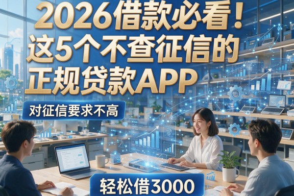 2026借款必看!这5个不查征信的正规贷款APP,对征信要求不高,轻松借3000!