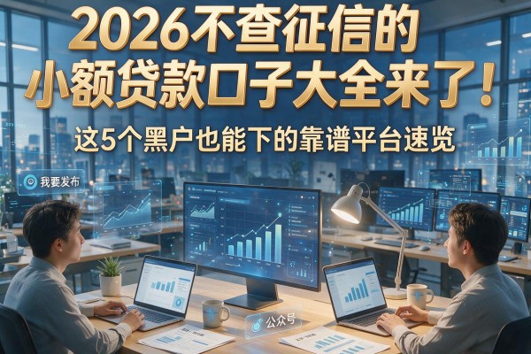 2026不查征信的小额贷款口子大全来了!这5个黑户也能下的靠谱平台速览