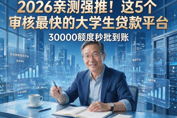 2026亲测强推！这5个审核最快的大学生贷款平台，30000额度秒批到账！