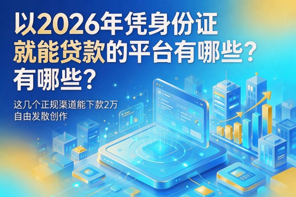 2026年凭身份证就能贷款的平台有哪些?这几个正规渠道能下款2万