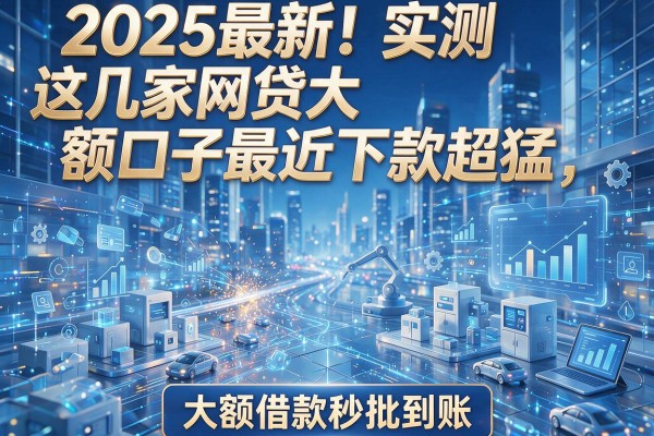 2025最新！实测这几家网贷大额口子最近下款超猛，大额借款秒批到账
