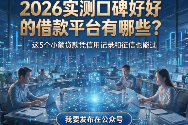2026实测口碑好的借款平台有哪些?这5个小额贷款凭信用记录和征信也能过!