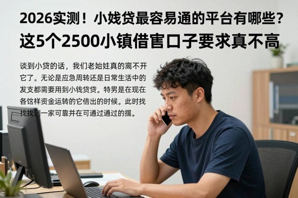 2026实测!小额贷款最容易通过的平台有哪些?这5个2500小额借款口子要求真不高