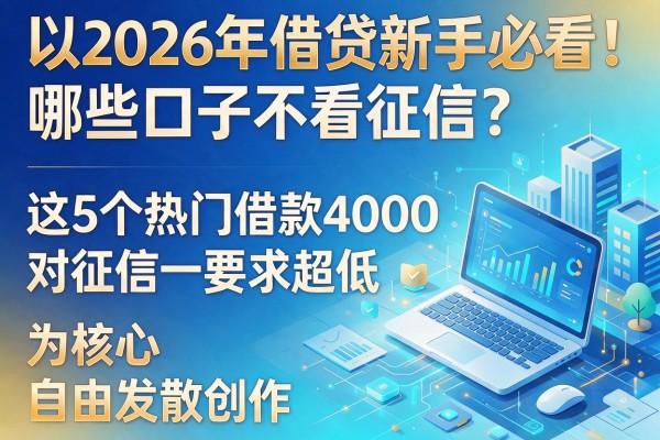 2026年借贷新手必看!哪些口子不看征信?这5个热门借款4000对征信要求超低
