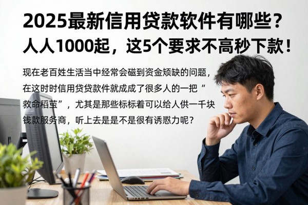 2025最新信用贷款软件有哪些?人人1000起,这5个要求不高秒下款!