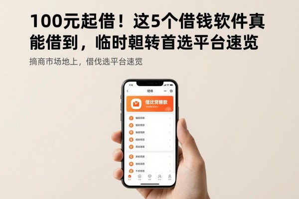 100元起借!这5个借钱软件真能借到,临时周转首选平台速览