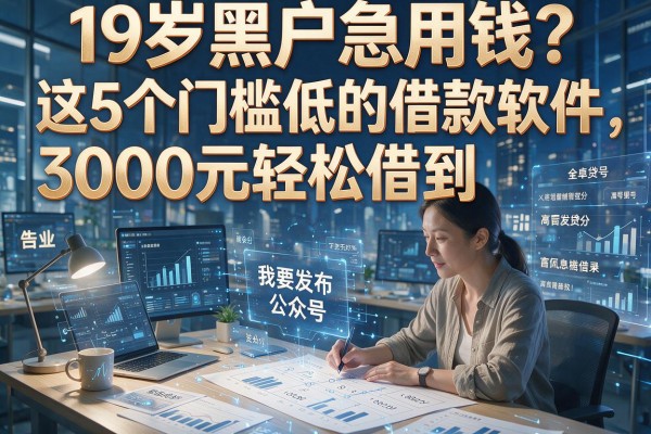 19岁黑户急用钱？这5个门槛低的借款软件，3000元轻松借到！