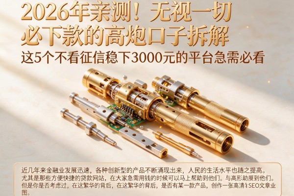 2026年亲测！无视一切必下款的高炮口子拆解，这5个不看征信稳下3000元的平台急需必看