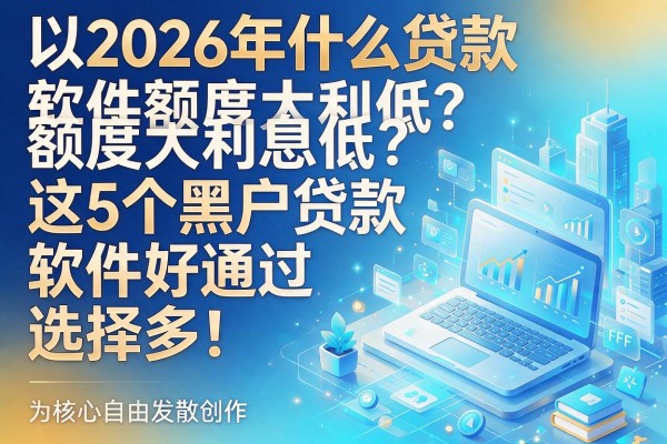 2026年什么贷款软件额度大利息低？这5个黑户贷款软件好通过、选择多！