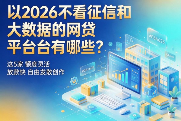 2026不看征信和大数据的网贷平台有哪些?这5家额度灵活、放款快