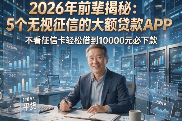 2026年前辈揭秘：5个无视征信的大额贷款APP，不看征信卡轻松借到10000元必下款！