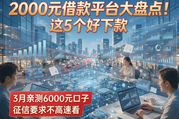 2000元借款平台大盘点!这5个好下款,3月亲测6000元口子,征信要求不高速看
