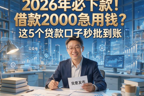 2026年必下款!借款2000急用钱?这5个贷款口子秒批到账