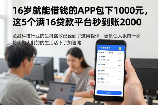 16岁就能借钱的APP包下1000元,这5个满16贷款平台秒到账2000
