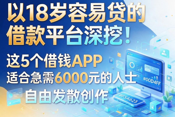 18岁容易贷的借款平台深挖！这5个借钱APP适合急需6000元的人士