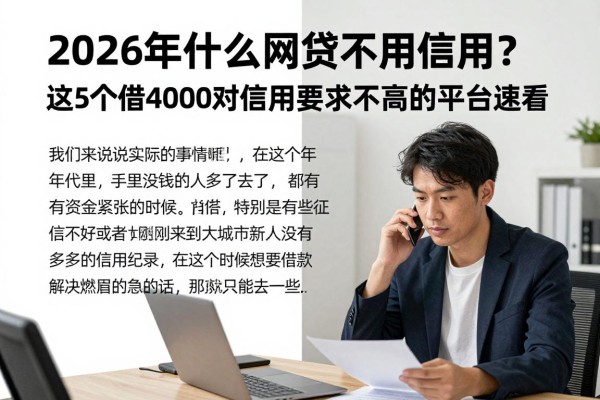 2026年什么网贷不用信用?这5个借4000对信用要求不高的平台速看