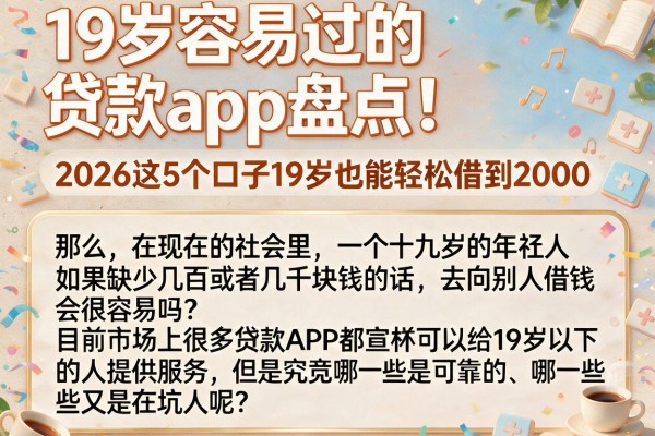 19岁容易过的贷款app盘点!2026这5个口子19岁也能轻松借到2000