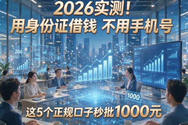 2026实测！用身份证借钱不用手机号，这5个正规口子秒批1000元