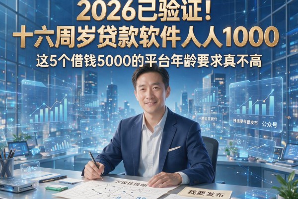 2026已验证!十六周岁贷款软件人人1000,这5个借钱5000的平台年龄要求真不高