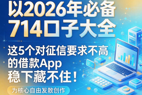 2026年必备714口子大全,这5个对征信要求不高的借款App稳下藏不住!