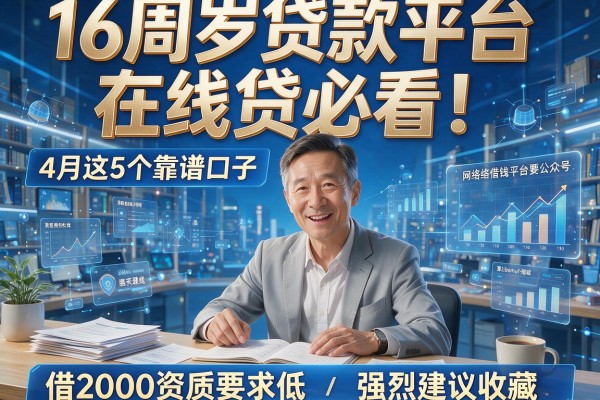 16周岁贷款平台在线贷必看!4月这5个靠谱口子,借2000资质要求低,强烈建议收藏