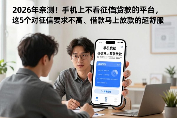 2026年亲测!手机上不看征信能贷款的平台,这5个对征信要求不高、借款马上放款的口子应急超舒服