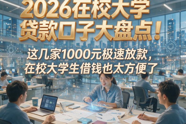 2026在校大学贷款口子大盘点!这几家1000元极速放款,在校大学生借钱也太方便了!