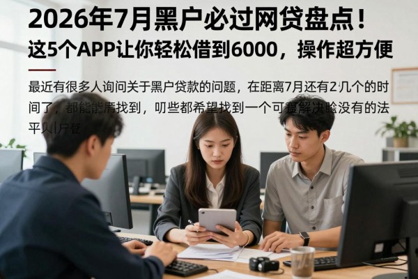 2026年7月黑户必过网贷盘点!这5个APP让你轻松借到6000,操作超方便