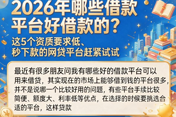 2026年哪些借款平台好借款的？这5个资质要求低、秒下款的网贷平台赶紧试试