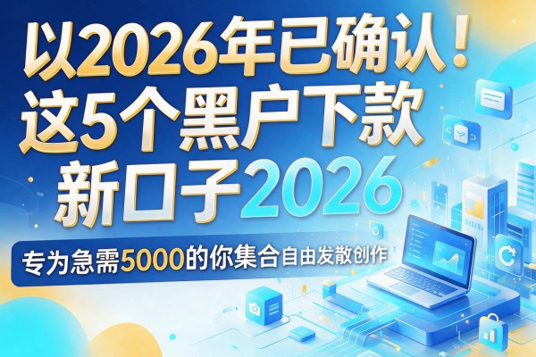 2026年已确认!这5个黑户下款新口子2026,专为急需5000的你集合