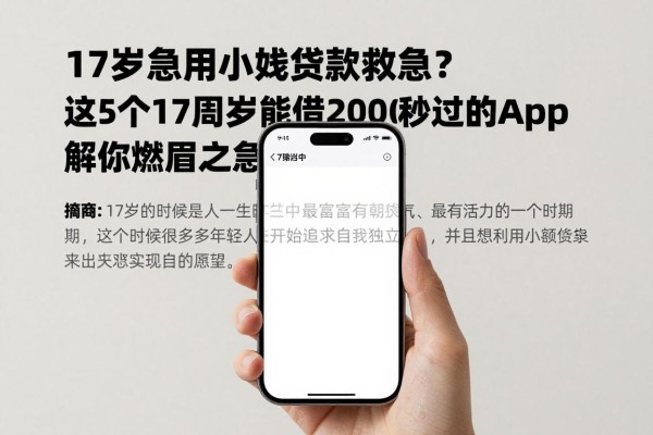 17岁急用小额贷款救急？这5个17周岁能借20000元秒过的App解你燃眉之急
