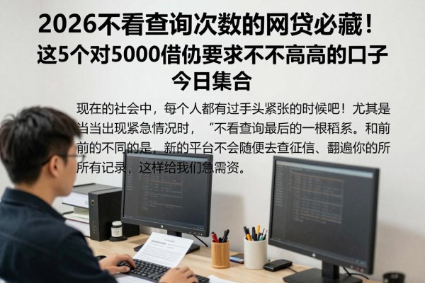2026不看查询次数的网贷必藏!这5个对5000借款要求不高的口子今日集合