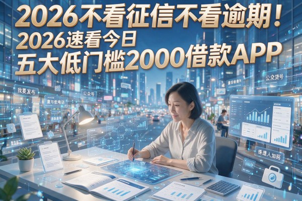 2026不看征信不看逾期！2026速看今日五大低门槛2000借款APP