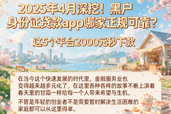 2025年4月深挖！黑户身份证贷款app哪家正规可靠？这5个平台2000元秒下款