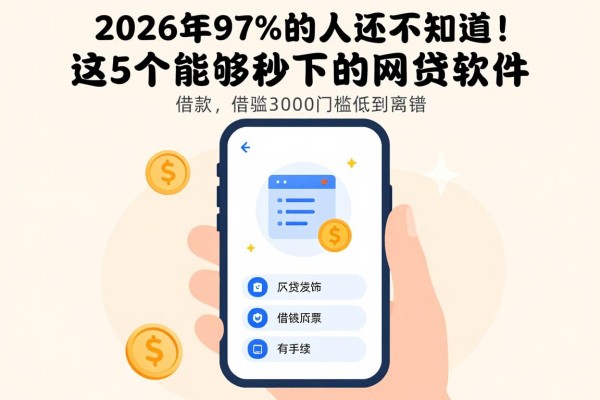 2026年97%的人还不知道!这5个能够秒下的网贷软件,借款3000门槛低到离谱