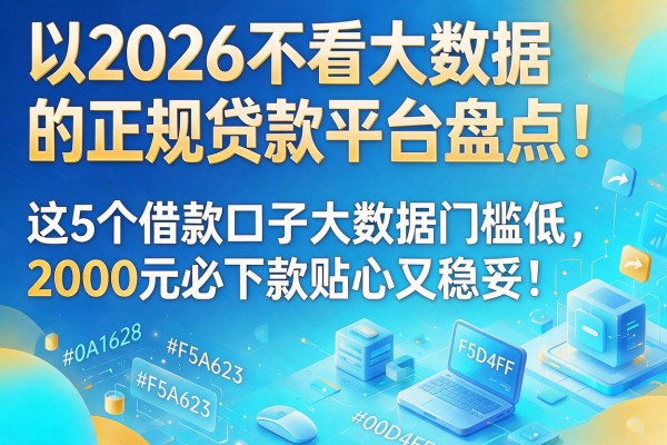 2026不看大数据的正规贷款平台盘点！这5个借款口子大数据门槛低，2000元必下款贴心又稳妥！