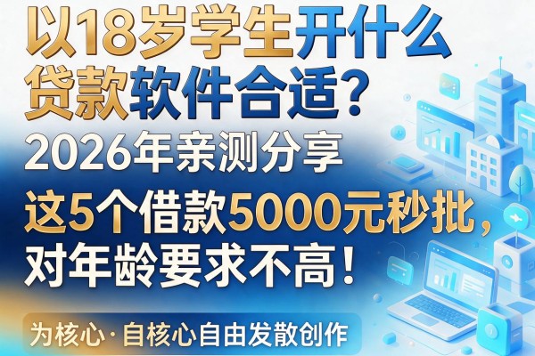 18岁学生开什么贷款软件合适?2026年亲测分享:这5个借款5000元秒批、对年龄要求不高!