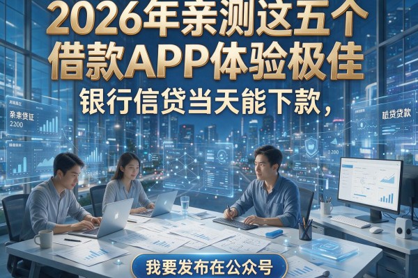 2026年亲测这五个借款APP体验极佳，银行信贷当天能下款
