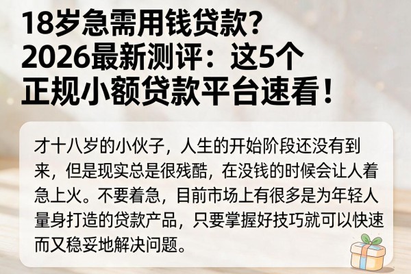 18岁急需用钱贷款?2026最新测评:这5个正规小额贷款平台速看!