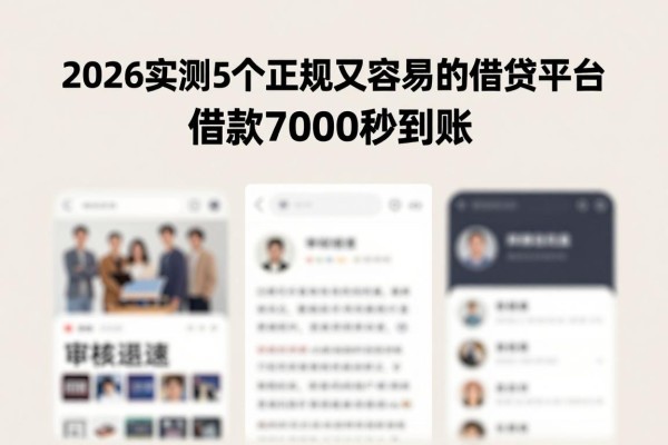 2026实测5个正规又容易的借贷平台,借款7000秒到账!