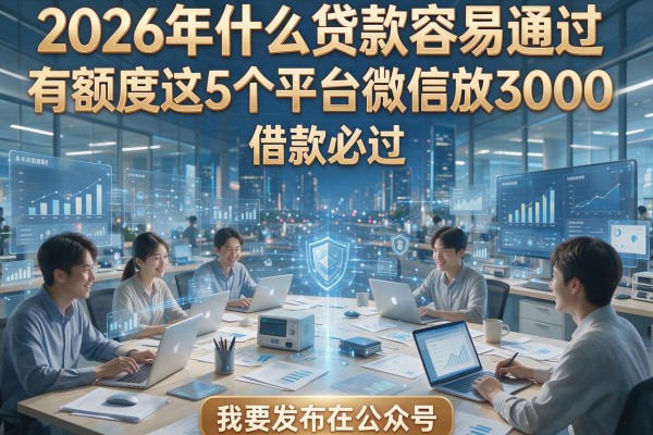 2026年什么贷款容易通过有额度这5个平台微信放3000，借款必过！
