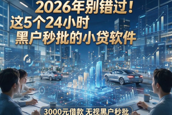 2026年别错过！这5个24小时黑户秒批的小贷软件，3000元借款无视黑户秒批