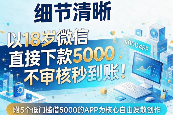 18岁微信直接下款5000，不审核秒到账！附5个低门槛借5000的APP
