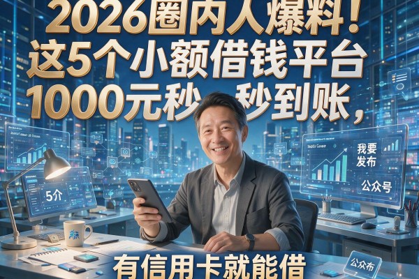 2026圈内人爆料!这5个小额借钱平台1000元秒到账,有信用卡就能借