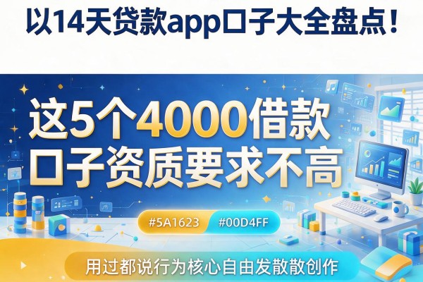 14天贷款app口子大全盘点！这5个4000借款口子资质要求不高，用过都说行