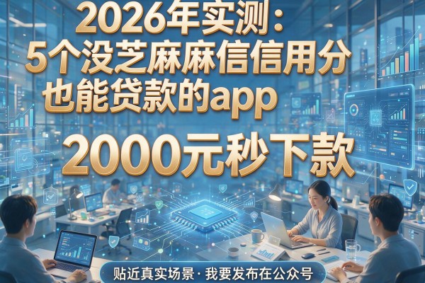 2026年实测：5个没芝麻信用分也能贷款的app，2000元秒下款！